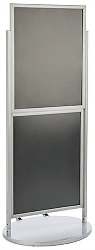 22 X 28 Rolling Poster Stands With Wheels, Double Sided - Silver