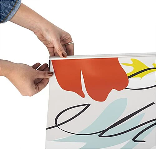 18-inch Banner Rails, Hinged Snap Open Design - Silver - Image 2