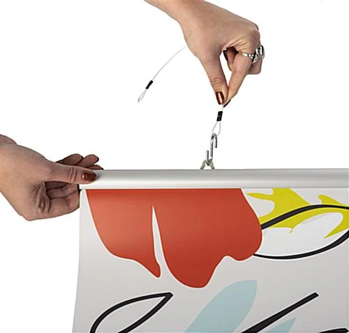 18-inch Banner Rails, Hinged Snap Open Design - Silver - Image 3