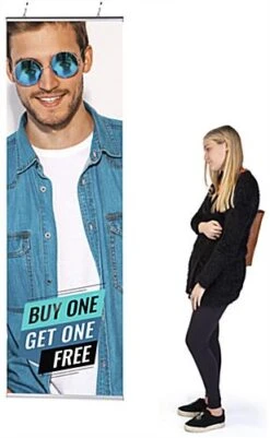 22-inch Banner Rails, Hinged Snap Open Design - Silver