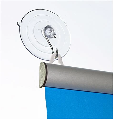 24-inch Banner Rails With 4 Suction Cups For Windows, Snap Open - Silver - Image 3