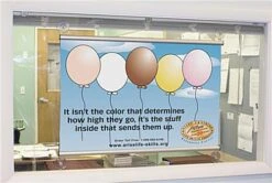 36-inch Banner Rails With 4 Suction Cups For Windows, Snap Open - Silver