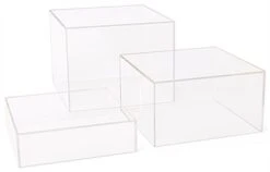 Clear Acrylic Cube Risers Made Of Recycled Material, Set Of 3 - Transparent