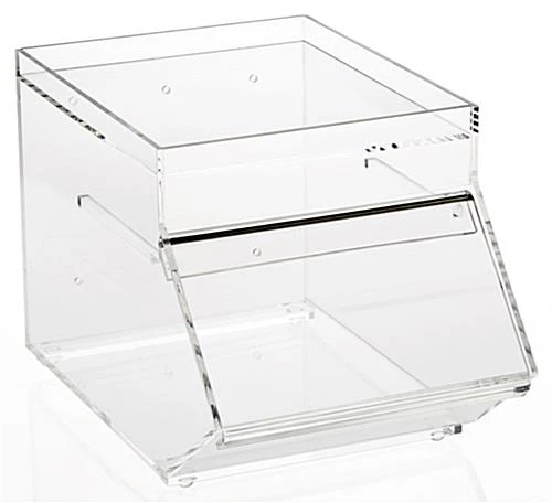 1 Gallon Acrylic Display Bin W/ Slide-in Lid - Clear - Image 2