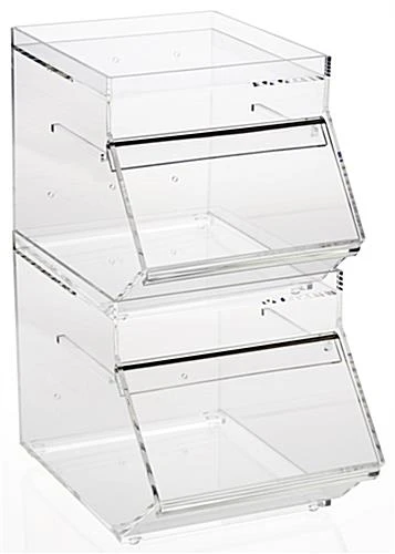 1 Gallon Acrylic Display Bin W/ Slide-in Lid - Clear - Image 3