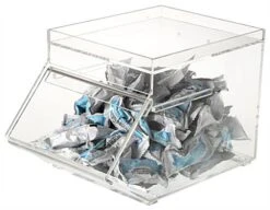 1 Gallon Acrylic Display Bin W/ Slide-in Lid - Clear