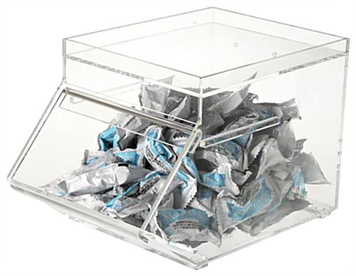 1 Gallon Acrylic Display Bin W/ Slide-in Lid - Clear