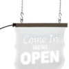 Open LED Sign, 16" W X 11" H, Acrylic - Clear