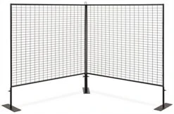 Art Display Grid, V-Shaped, (2) 3' X 3' Panels, Iron Mesh - Black
