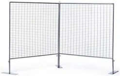 Art Display Grid For Countertop, V-Shaped, (2) 3' X 3' Panels, Iron Mesh - Silver
