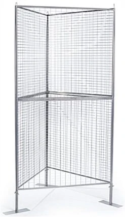 Art Display Grid, Triangle-Shaped, (6) 3' X 3' Panels, Iron Mesh - Silver