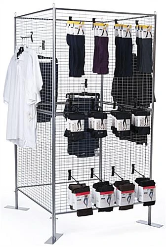 Art Display Grid, Square-Shaped, 4-Sided, (8) 3' X 3' Panels, Iron Mesh - Silver - Image 2