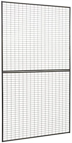 Art Display Grid, (2) 3' X 3' Panels, Iron Mesh - Black