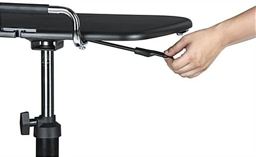 Height Adjustable Laptop Stand, Printer Shelf, Mouse Pad & Cup Holder - Black - Image 6