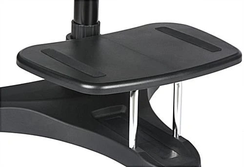 Height Adjustable Laptop Stand, Printer Shelf, Mouse Pad & Cup Holder - Black - Image 9
