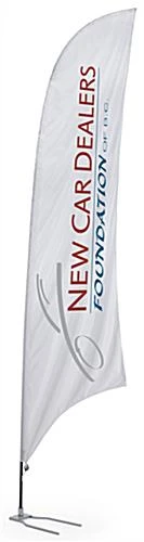 Custom Feather Flag With Car Foot Base - 3 Color Printing