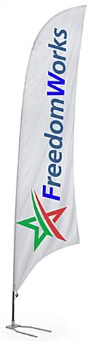 Custom Feather Flag With Car Foot Base - Full Color Printing