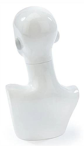 Female Mannequin Bust With Abstract Facial Features, Countertop – Glossy White - Image 5