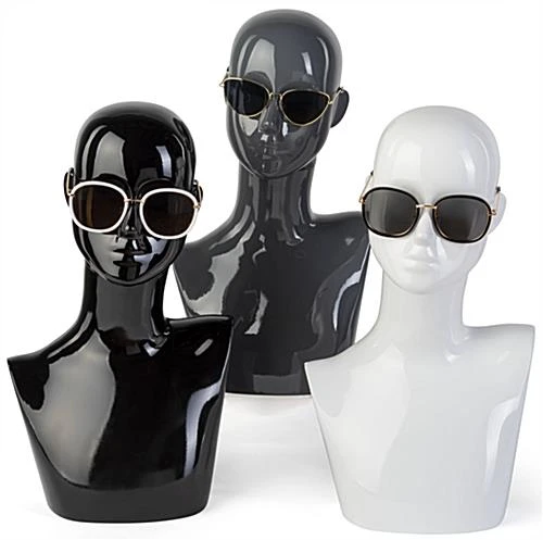 Female Mannequin Bust With Abstract Facial Features, Countertop – Glossy White - Image 7