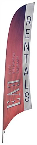 17' Custom Feather Flag With Ground Spike - 2 Color Printing