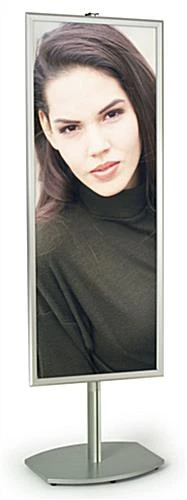 22 X 56 Poster Stand , Snap Open, 6 Feet Tall - Silver