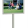 24 X 36 Poster Stand , Snap Open, 6 Feet Tall - Silver