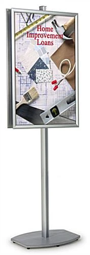24 X 36 Poster Stand , Snap Open, Double-Sided, 6 Feet Tall - Silver