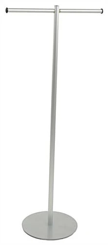 Bag Stand With (2) 11" Straight Arm Poles For 22 Tote Capacity - Silver