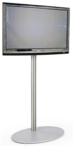 TV Stand With Oval Base, Fits Monitors 42β To 60β, Stationary Bracket β Silver - Image 2