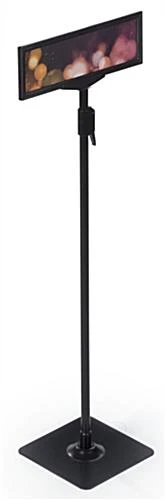 11β X 3.5β Floor Sign Holder, Height Adjustable, Top Insert Frame W/ Lens - Black - Image 2