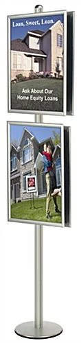 22 X 28 Poster Stand, Snap Open, 94" Tall, Double-Sided - Silver