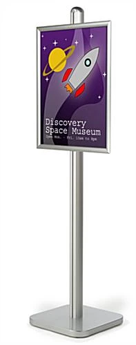 22 X 28 Poster Stand, Snap Open, Square Base - Silver
