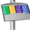 Brochure Tray For Floor Stands, 4", Open Shelf - Silver