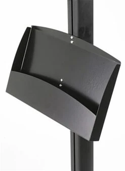 Brochure Tray For Floor Stands, 4", Open Shelf - Black