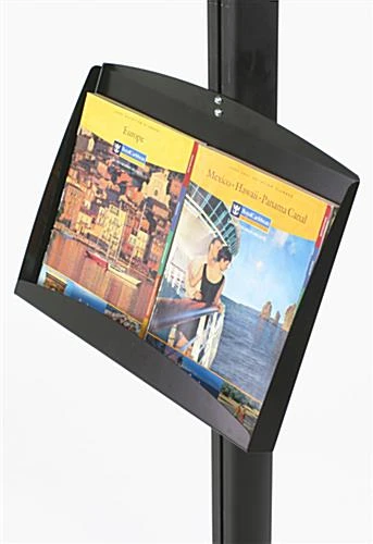 Literature Tray For Floor Stands, 4"/8.5"w, Open Shelf - Black - Image 2
