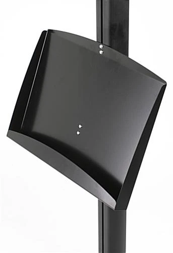 Literature Tray For Floor Stands, 4"/8.5"w, Open Shelf - Black