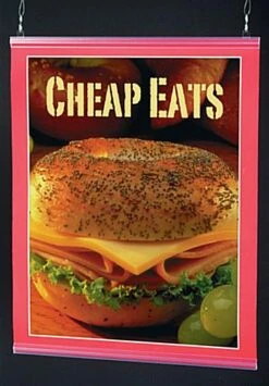 36" Banner Rails, Ceiling Hanging, Plastic - Clear