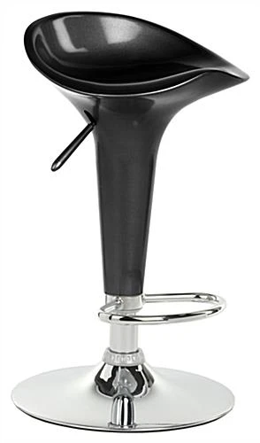 Adjustable Height Stool With 360 Degree Swivel, Backless, Footrest - Black - Image 2