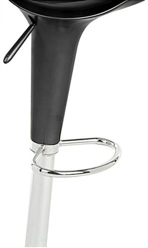 Adjustable Height Stool With 360 Degree Swivel, Backless, Footrest - Black - Image 5