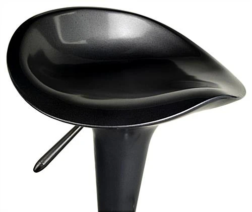 Adjustable Height Stool With 360 Degree Swivel, Backless, Footrest - Black - Image 6