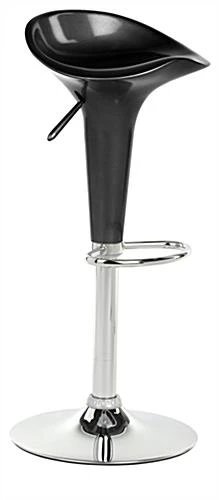 Adjustable Height Stool With 360 Degree Swivel, Backless, Footrest - Black