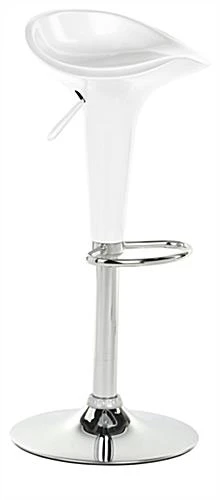 Adjustable Height Stool With 360 Degree Swivel, Backless, Footrest - White