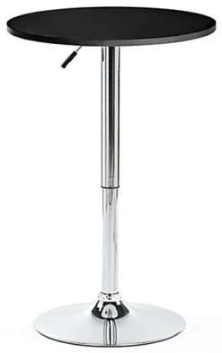 23.5” Round Cocktail Table, Height Adjustable - Black