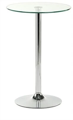 23 X 36 Round Cocktail Table, Green-edged Tempered Glass