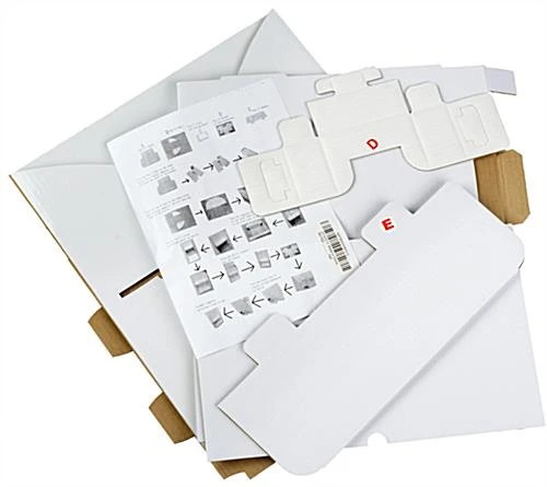 Countertop Cardboard Display, 2 Tiers, Removable Header, Side Brochure Pocket - White - Image 3