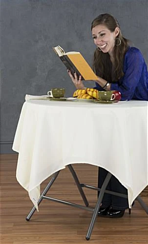 31.5 W X 29 H Folding Round Cocktail Table - White - Image 4