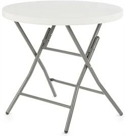 31.5 W X 29 H Folding Round Cocktail Table - White