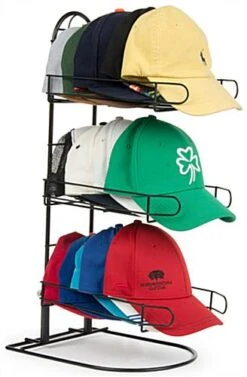 Hat Display Rack, Countertop, 3 Tiers - Black