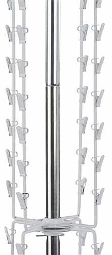 Floorstanding Strip Displays W/ Header, Rotating, 72 Clips - White - Image 3