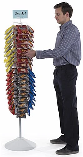 Floorstanding Strip Displays W/ Header, Rotating, 72 Clips - White - Image 4